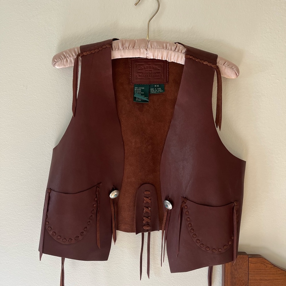 Ralph Lauren Brown Leather Vest